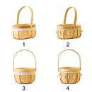 Axyaa Wood Braid Flower Basket with Tassel Handle