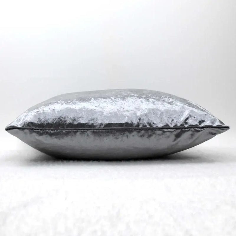 Axyaa Silver Ice Velvet Pillow Cover - Soft Modern Home Decor