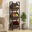 Axyaa 3-Tier Wooden Wine Storage Stand: Wobble-Free Freestanding Rack & Display Shelf