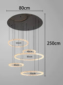 Axyaa Modern Ring Stairs LED Pendant Light Chandeliers for Living Room and Dining Room