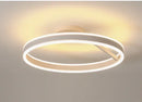 Axyaa Nordic Ring Ceiling Chandelier: White/Black LED Light for Bedroom, Kitchen, Dining Room