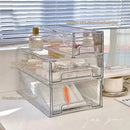 Axyaa Multi-layer Stackable Transparent Makeup & Storage Box - Desktop Organizer & Pill Holder