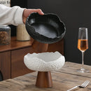 Axyaa High Footed Ceramic Salad Bowl for Molecular Cuisine and Restaurant Tableware