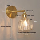 Axyaa Copper Glass LED Wall Sconce Modern Nordic Stair Light Fixtures