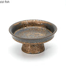 Axya Ceramic Fruit Tray High Foot Round Tableware Serving Platter Home Kitchen