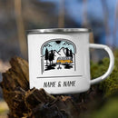 Personalized Caravan Enamel Mug by Axyaa - Camper Coffee Tea Cup