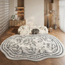 Axyaa Fluffy Green French Carpet: Soft, Waterproof Area Rug for Living Room & Bedroom