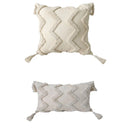 Bohemian Tufted Pillow Cover with Moroccan Embroidery by Axyaa