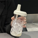 Axyaa Bubble Milk Tea Plastic Cup with Straw Lid - Girls' Outdoor School Water Bottle