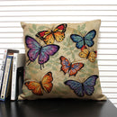 Axyaa Butterfly Linen Cushion Cover - Home Decor Pillowcase for All Seasons
