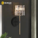 Axyaa Gray Glass Shade Wall Sconce E27 Bulb Wall Light for Living Room Night Lighting