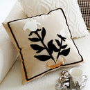 Axyaa Brown Plant Oat Cream Sofa Pillow Cover Retro Premium Cushion Cover