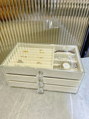 Velvet Jewelry Organizer Box with Dust-proof Display Stand by Axyaa
