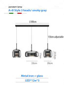 Axyaa Glass Chandelier with Adjustable Cord - Elegant Home Lighting for Dining Room