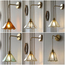 Axyaa Tiffany Glass LED Wall Light with Pull Chain Switch, Nordic Modern Design