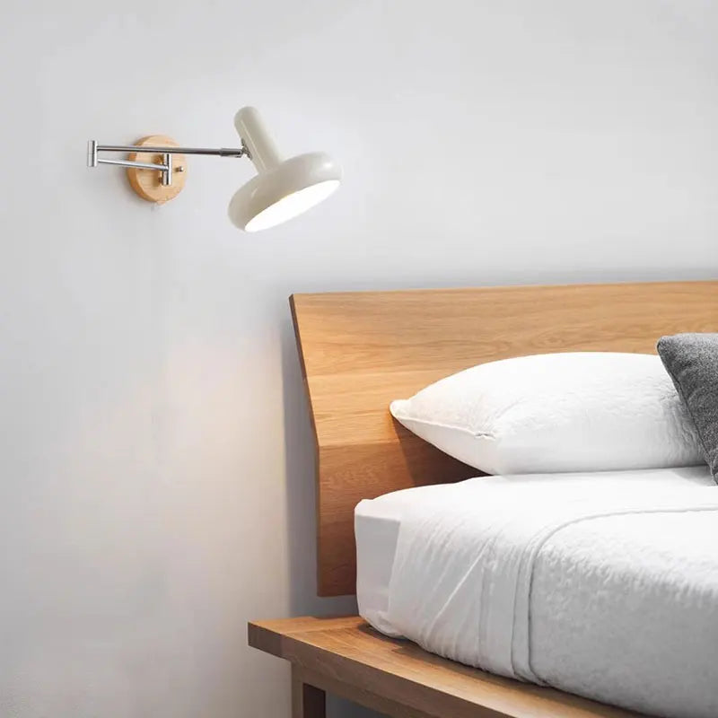 Axyaa Cream Wind Rocker Arm Wall Lamp | Vintage Telescopic Reading Lamp