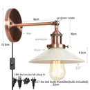Axyaa White Glass LED Wall Sconce Vintage Industrial Wall Light