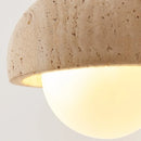 Axyaa Yellow Travertine LED Wall Lights Bedroom Pull Chain Switch Glass Bedside Lamp