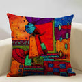 Axyaa African National Style Linen Cushion Cover 45x45cm for Sofa Decor and Artistic Home Decor