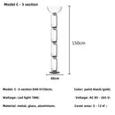 Axyaa Nordic Glass Shade LED Floor Lamp Modern Minimalist Bedroom Living Room Standing Light
