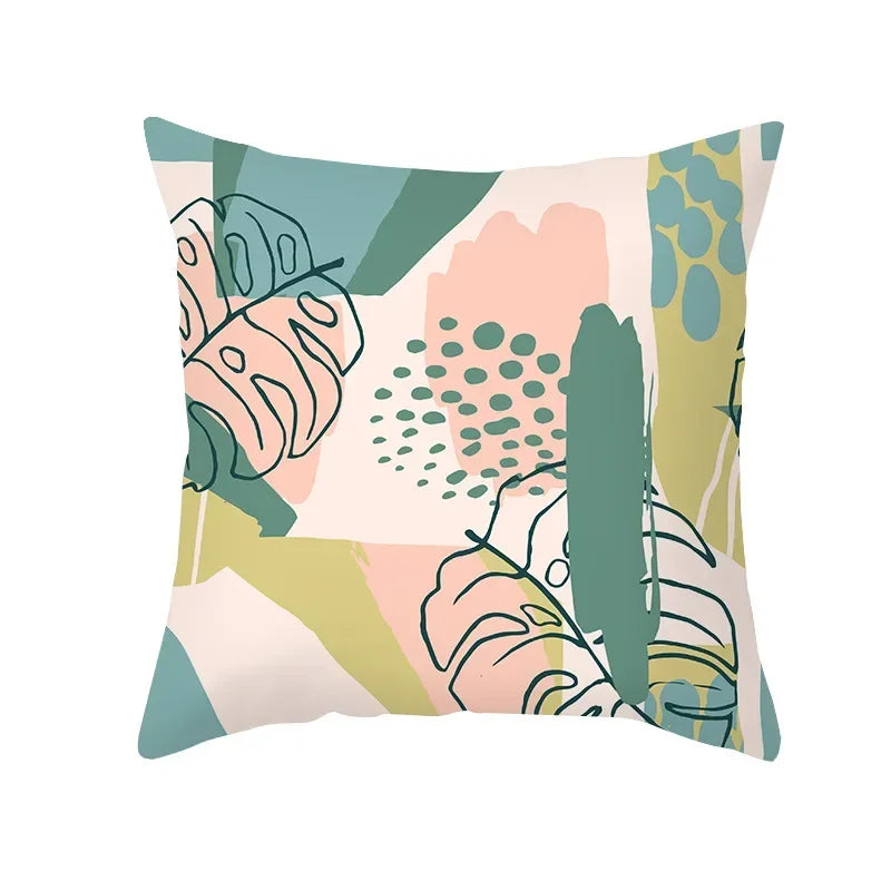 Axyaa Tropical Plant Pillowcase 45*45cm Decor for Home Office Car