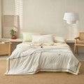 Axyaa Summer Cool Quilt Set - Washed Cotton, Solid Color, Machine Washable