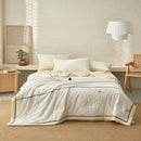 Axyaa Summer Cool Quilt Set - Washed Cotton, Solid Color, Machine Washable