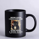 Axyaa Cat Mug 350ml Black Ceramic Office Coffee Cup for Friends and Company