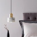 Axyaa White Marble LED Pendant Lights Gold Brass Vintage Hanging Lamp