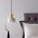 Axyaa White Marble LED Pendant Lights Gold Brass Vintage Hanging Lamp