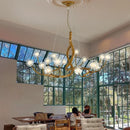 Axyaa Vintage Resin Chandelier with Glass Bubble LED Lighting