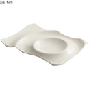 Axyaa Irregular Hill Ceramic Plate Set - Elegant Tableware for Desserts and Salads