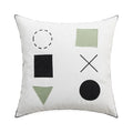 Axyaa Green Black Line Embroidery Pillow Cover for Modern Home Decor