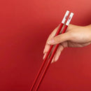 Axyaa Chinese Dragon Red Alloy Chopsticks Set