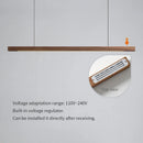 Axyaa Wood LED Pendant Lights: Modern Nordic Strip Ceiling Lamps for Home & Office