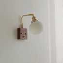 Axyaa Ceramic LED Wall Light Fixture Reading Coffee Modern Copper Bedside Lamp