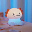 Axyaa Pink Axolotl LED Night Light - Rechargeable Touch Lamp Cute Animal Bedside Gift