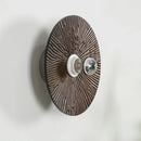 Axyaa Walnut Wood LED Round Wall Lamp for Bedroom & Living Room