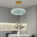 Axyaa Modern Crystal Circle Chandelier for Living Room Décor