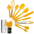 Axyaa Yellow Silicone Kitchenware Set with Storage Bucket