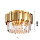 Axyaa Postmodern Crystal LED Chandelier in Silver/Gold Stainless Steel