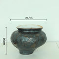 Axyaa Retro Ceramic Vase: Creative Irregular Painted Plant Pot for Aesthetic Room Decor