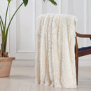 Axyaa Cozy Faux Fur Reversible Throw Blanket: Soft Plush Fluffy Blanket for Couch