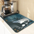 Axyaa Ghost Print Silicone Kitchen Coasters & Dish Mat