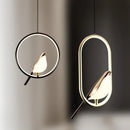 Axyaa Magpie LED Pendant Lamp: Minimalist Circular Lighting for Living Room, Bedroom, and Kitchen