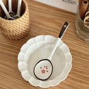 Ceramic Kawaii Spoon Set by Axyaa: Hand Painted Long Handle Soup & Dessert Spoons