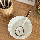 Axyaa Ceramic Kawaii Soup Spoon with Long Handle - Hand Painted Dessert Spoon