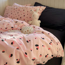 Axyaa Korean Pink Girls Bedding Set 2025 - Queen/Full Size Quilt Cover Set