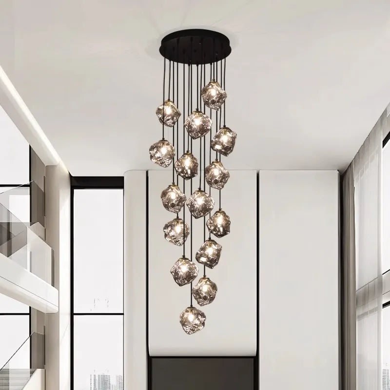 Axyaa Staircase Chandeliers LED Pendant Lamps Modern Home Indoor Lighting