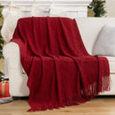 Axyaa Plaid Knit Throw Blanket Green – Soft Woven Sofa Bedspread Summer Decor